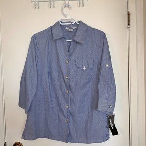 Alia striped buttonup blouse